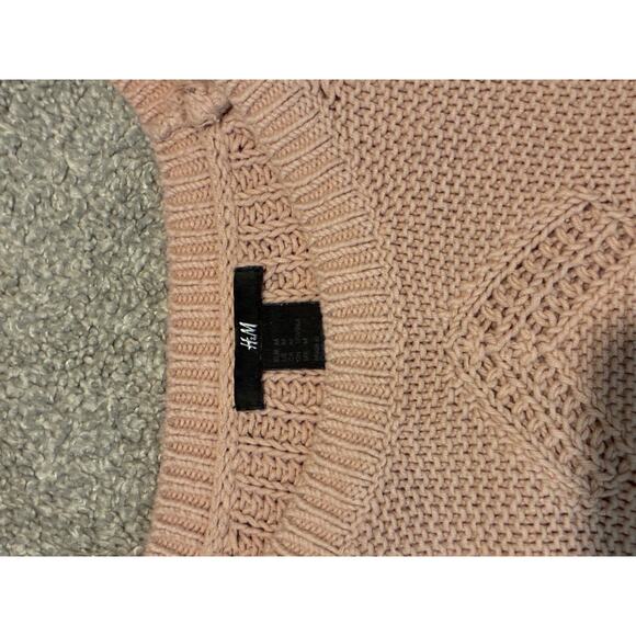 H&M Cropped Knit Sweater – Dusty Rose Pink Chunky Pullover (Size M) - Picture 1 of 4